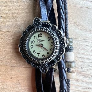 Ladies bohemian leather bracelet fashion watch NEW BATTERY